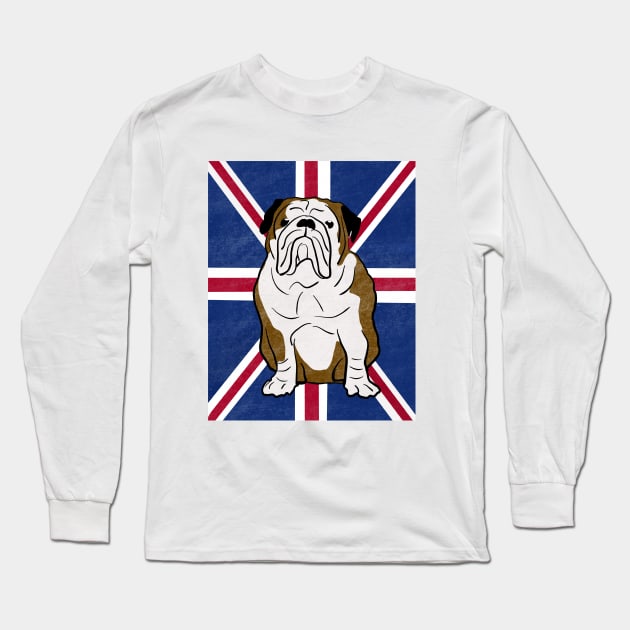 British Bulldog Union jack, Gift for english bulldog owner Long Sleeve T-Shirt by FreckledBliss